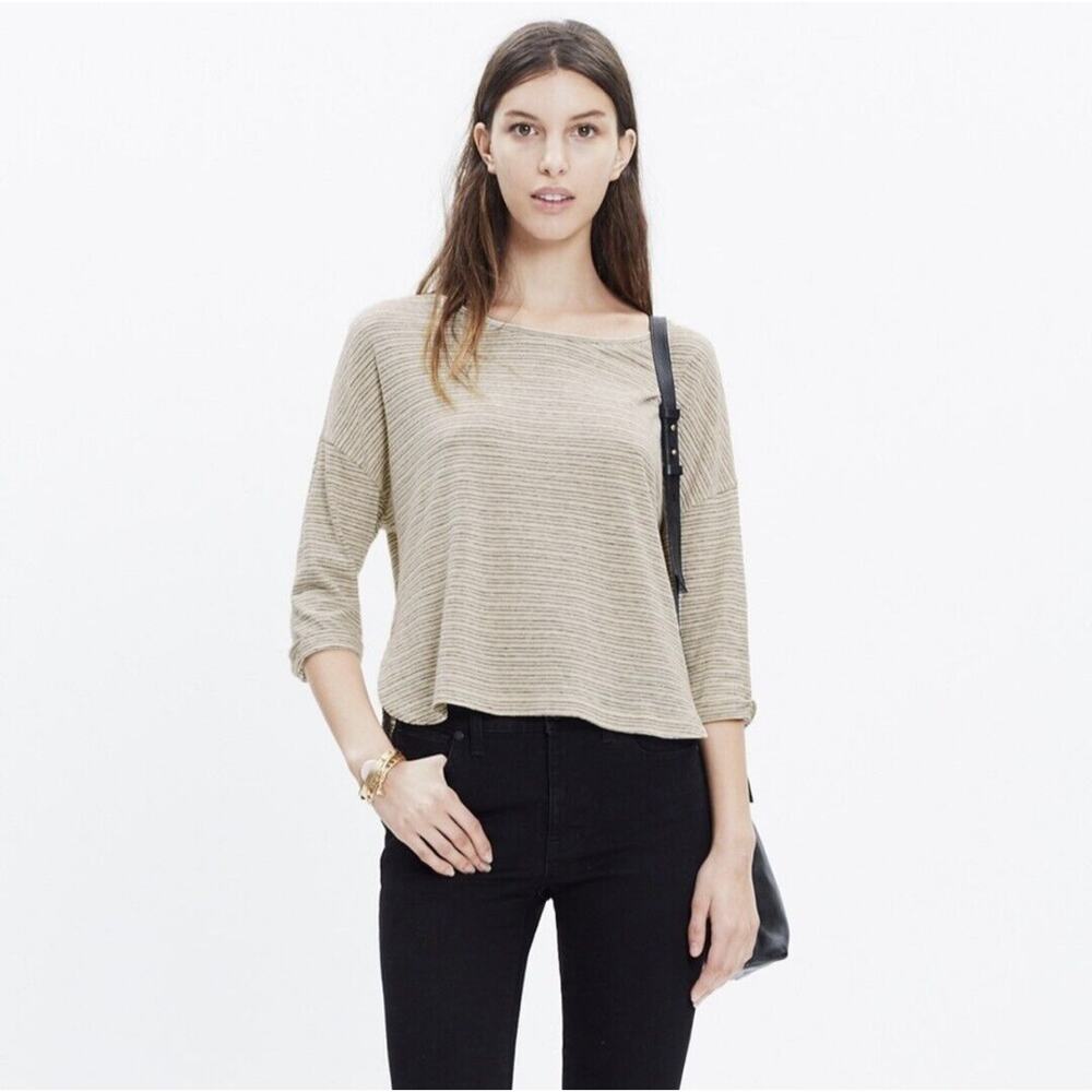 Madewell Audio Top Belridge Stripe Size Small Ivory